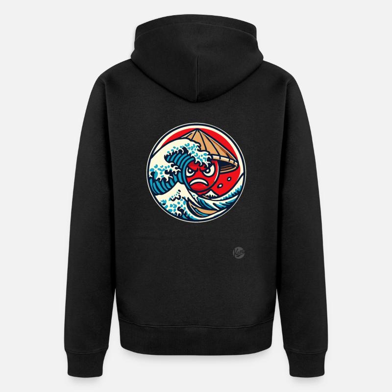 Kanagawa Madness, Japon - Veste à capuche bio Premium Unisexe - noir