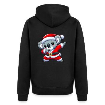 Weihnachten Koala Santa Lustig Koala Liebhaber - Unisex Premium Bio Zip Hoodie - Schwarz - Hinten - Nico (187cm)