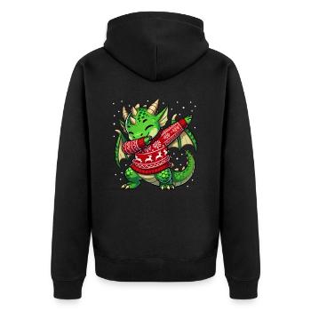 Noël Dragon Dragon Noël laid - Veste à capuche bio Premium Unisexe - noir - Dos - Nico (187cm)