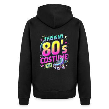 Tenue des années 80 Fête à thème des années 80 Fête des années 1980 - Veste à capuche bio Premium Unisexe - noir - Dos - Nico (187cm)