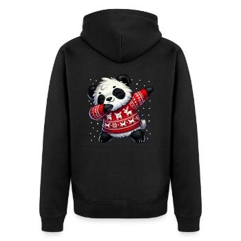 Noël Panda Noël laid - Veste à capuche bio Premium Unisexe - noir - Dos - Nico (187cm)