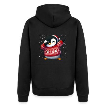 Weihnachten Pinguin Hässlich Weihnachten - Unisex Premium Bio Zip Hoodie - Schwarz - Hinten - Nico (187cm)