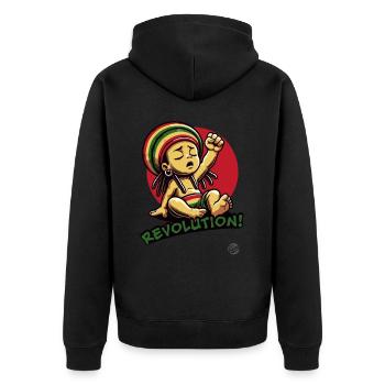 Reggae Baby pour la révolution rastafari - Veste à capuche bio Premium Unisexe - noir - Dos - Nico (187cm)