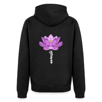 Namaste pour tous les fans de yoga - Veste à capuche bio Premium Unisexe - noir - Dos - Nico (187cm)