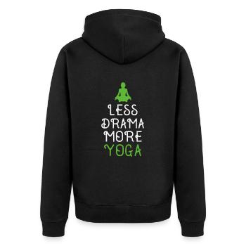 Moins de drame, plus de yoga - Veste à capuche bio Premium Unisexe - noir - Dos - Nico (187cm)