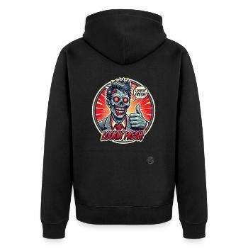 Pouce zombie vers le haut : Ça a l’air frais - Veste à capuche bio Premium Unisexe - noir - Dos - Nico (187cm)