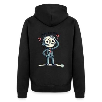 Cartoon Man: I'm Not Even Real - Unisex Premium Organic Zip Hoodie - black - Back - Nico (187cm)