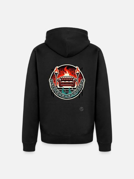 The sofa - Unisex Premium Organic Zip Hoodie - black