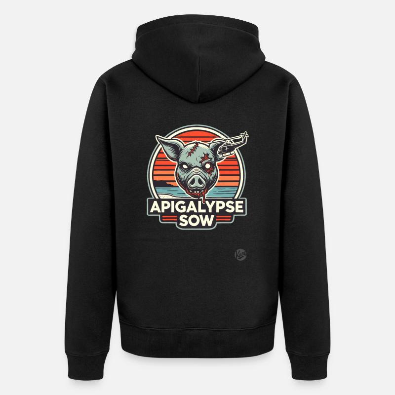 Cochon de l’Apocalypse - Veste à capuche bio Premium Unisexe - noir