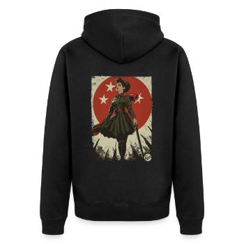 Vintage Socialisme Communisme Propagande - Veste à capuche bio Premium Unisexe - noir - Dos - Nico (187cm)
