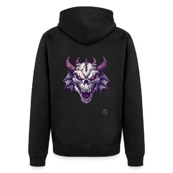 The horror of the skull dragon - Unisex Premium Organic Zip Hoodie - black - Back - Nico (187cm)