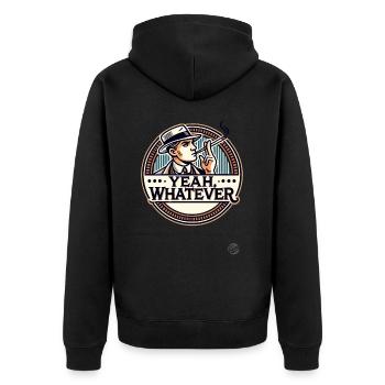 1920s Elegant Man: Yes, Never Mind What - Unisex Premium Organic Zip Hoodie - black - Back - Nico (187cm)