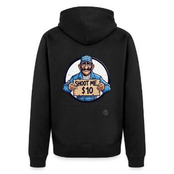 Parodie: Al-Bundy Dad-Life - Unisex Premium Bio Zip Hoodie - Schwarz - Hinten - Nico (187cm)