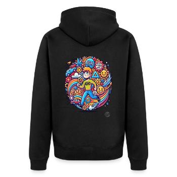 Sur mon propre chemin avec le TDAH - Veste à capuche bio Premium Unisexe - noir - Dos - Nico (187cm)
