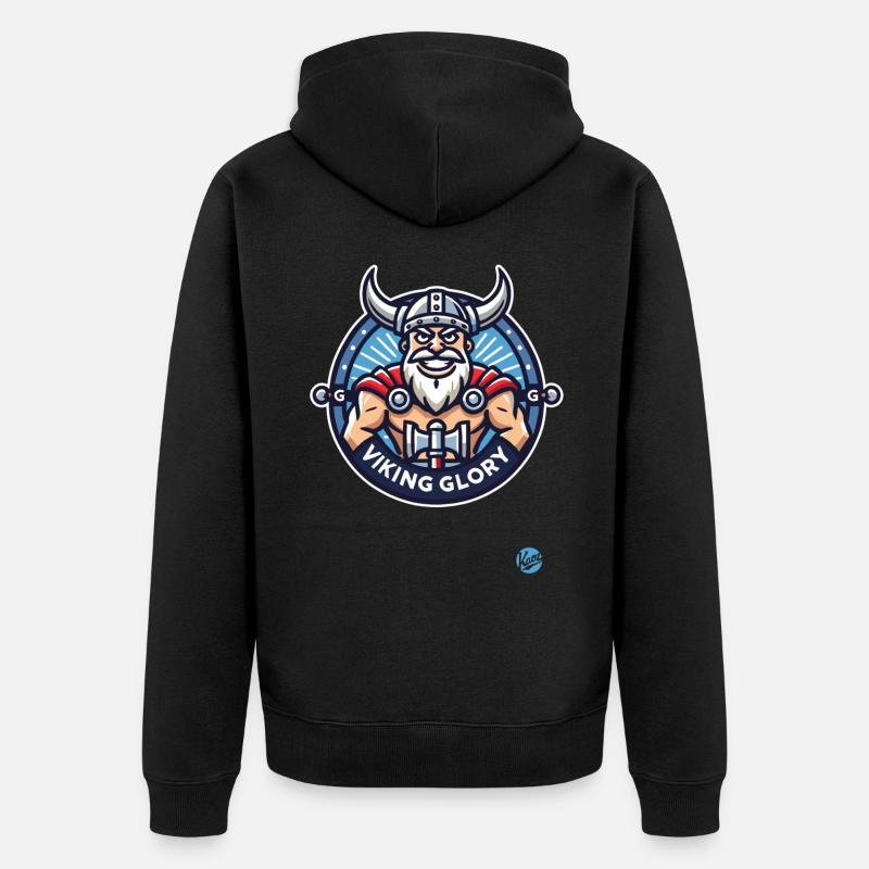 Wikinger-Ruhm - Unisex Premium Bio Zip Hoodie - Schwarz