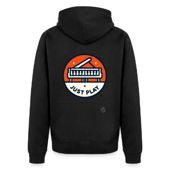 Just play the piano - Unisex Premium Organic Zip Hoodie - black - Back - Nico (187cm)