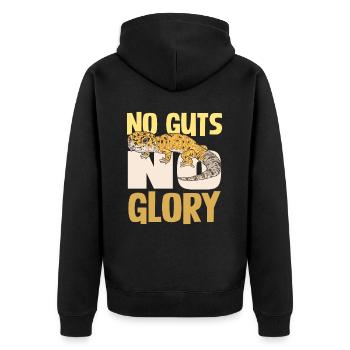 No Guts No Glory Gecko Adventure - Unisex Premium Organic Zip Hoodie - black - Back - Nico (187cm)