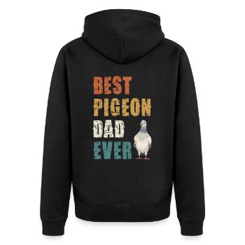 Best pigeon dad ever - Unisex Premium Organic Zip Hoodie - black - Back - Nico (187cm)