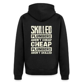 Les plombiers qualifiés ne sont pas bon marché - Veste à capuche bio Premium Unisexe - noir - Dos - Nico (187cm)