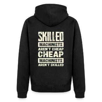 Les machinistes qualifiés ne sont pas de l’humour bon marché - Veste à capuche bio Premium Unisexe - noir - Dos - Nico (187cm)