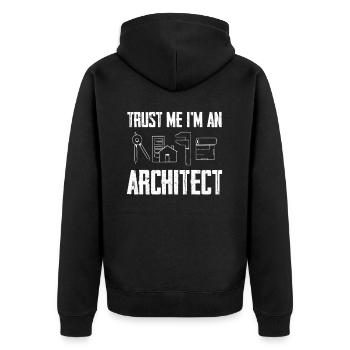 Croyez-moi, je suis architecte - Veste à capuche bio Premium Unisexe - noir - Dos - Nico (187cm)