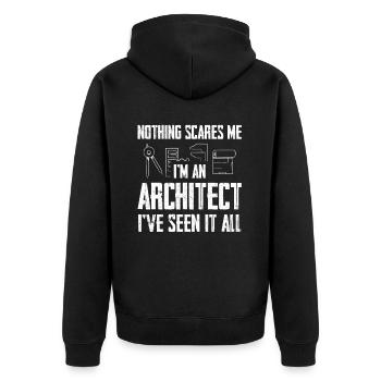 Rien ne me choque : je suis architecte - Veste à capuche bio Premium Unisexe - noir - Dos - Nico (187cm)