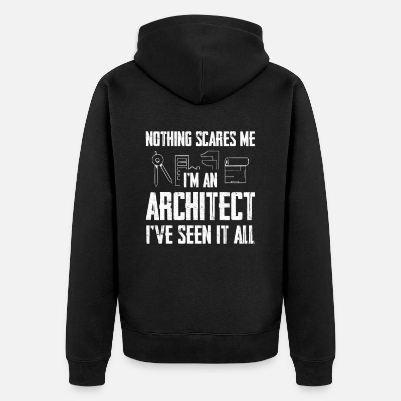 Rien ne me choque : je suis architecte - Veste à capuche bio Premium Unisexe - noir