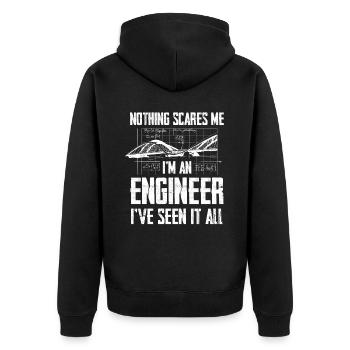 Graphique Engineer Nothing Scares Me - Veste à capuche bio Premium Unisexe - noir - Dos - Nico (187cm)