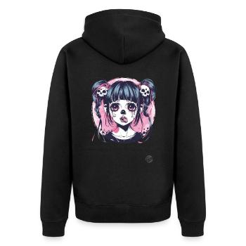 Drôle de fille gothique - Veste à capuche bio Premium Unisexe - noir - Dos - Nico (187cm)