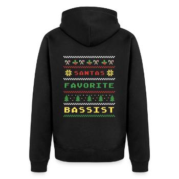 Le bassiste préféré du Père Noël Conception de la basse de Noël - Veste à capuche bio Premium Unisexe - noir - Dos - Nico (187cm)