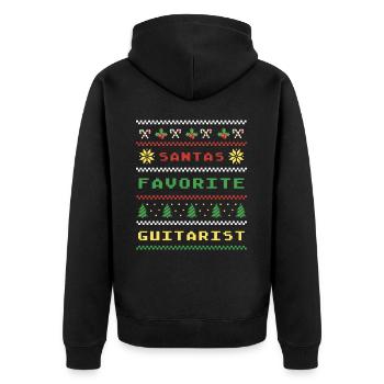 Santa's Favorite Guitarist Christmas Guitar - Unisex Premium Organic Zip Hoodie - black - Back - Nico (187cm)