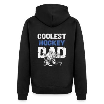 Coolest hockey dad design - Unisex Premium Organic Zip Hoodie - black - Back - Nico (187cm)