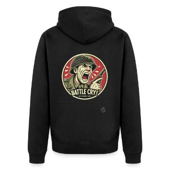 Que la liberté résonne d’un cri de guerre - Veste à capuche bio Premium Unisexe - noir - Dos - Nico (187cm)