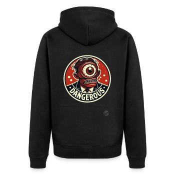 Gefährlicher einäugiger Manager im Anzug Zyklop - Unisex Premium Bio Zip Hoodie - Schwarz - Hinten - Nico (187cm)