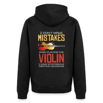 Keine Fehler Beim Violine Spielen - Unisex Premium Bio Zip Hoodie - Schwarz - Hinten - Nico (187cm)