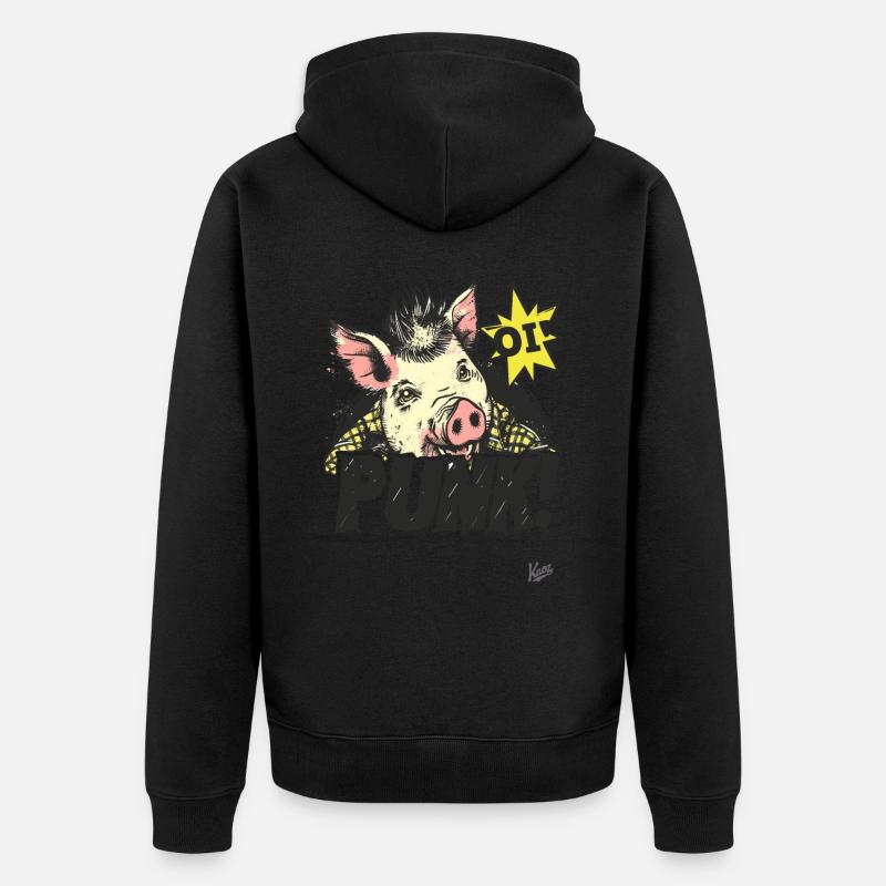 Oï ! Cochon punk - Veste à capuche bio Premium Unisexe - noir