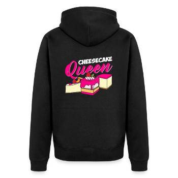 Cheesecake Queen for all cake and - Unisex Premium Organic Zip Hoodie - black - Back - Nico (187cm)