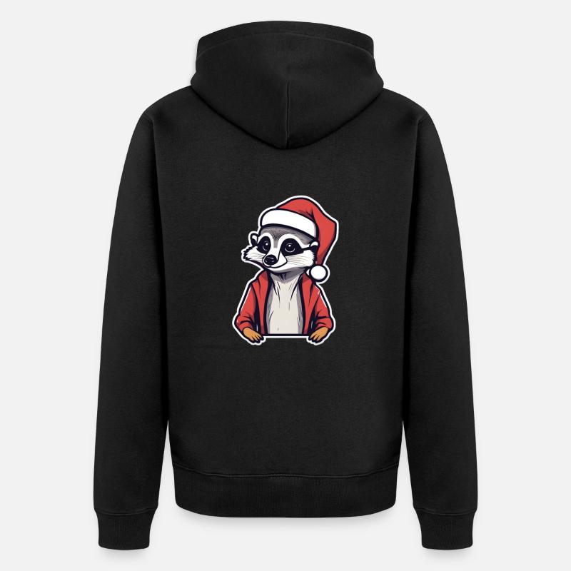 Suricate Noël - Veste à capuche bio Premium Unisexe - noir