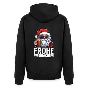 Père Noël à la bière de Noël - Veste à capuche bio Premium Unisexe - noir - Dos - Nico (187cm)