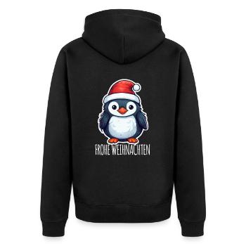 Penguin Christmas Outfit Christmas - Unisex Premium Organic Zip Hoodie - black - Back - Nico (187cm)