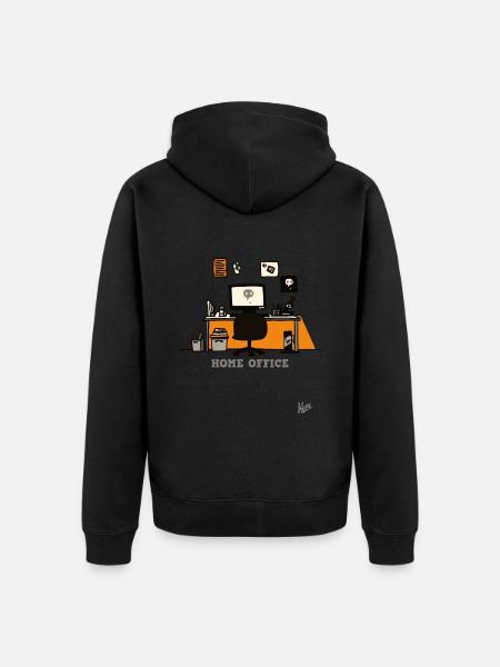 Home office - Unisex Premium Organic Zip Hoodie - black