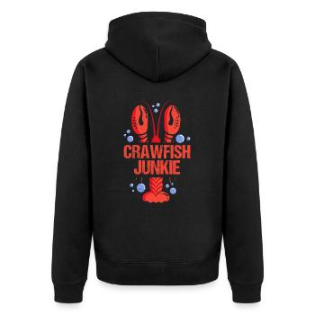 Crayfish junkie - Unisex Premium Organic Zip Hoodie - black - Back - Nico (187cm)