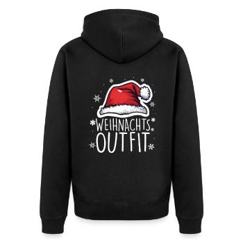Christmas Outfit Christmas - Unisex Premium Organic Zip Hoodie - black - Back - Nico (187cm)
