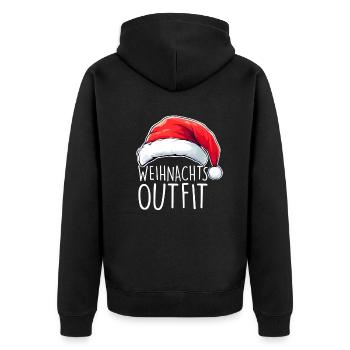 Christmas Outfit - Unisex Premium Organic Zip Hoodie - black - Back - Nico (187cm)