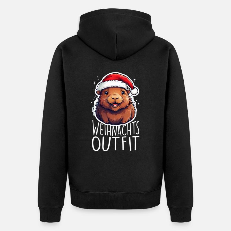 Noël de Capybara - Veste à capuche bio Premium Unisexe - noir