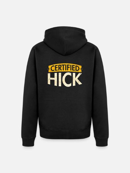 Certified Hillbilly for All - Unisex Premium Organic Zip Hoodie - black