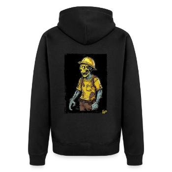 Ouvrier du bâtiment Zombie - Veste à capuche bio Premium Unisexe - noir - Dos - Nico (187cm)