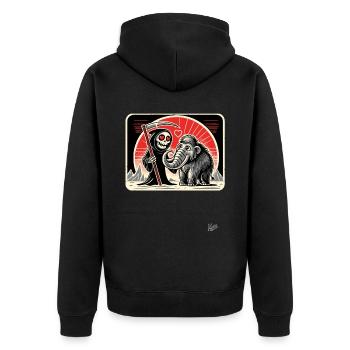 Faucheuse avec un amour pour les mammouths mignons - Veste à capuche bio Premium Unisexe - noir - Dos - Nico (187cm)