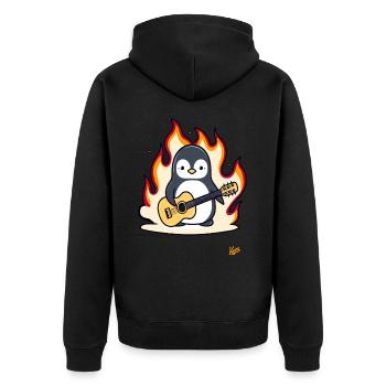 Musique Guitare Pingouin - Veste à capuche bio Premium Unisexe - noir - Dos - Nico (187cm)