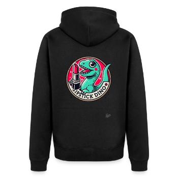 Rouge à lèvres Dino - Veste à capuche bio Premium Unisexe - noir - Dos - Nico (187cm)